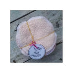 cotons à démaquiller lavables en tissu double face bouclette et microfibre, rose, fabrication francaise, atelier NKL, galilee guyenne