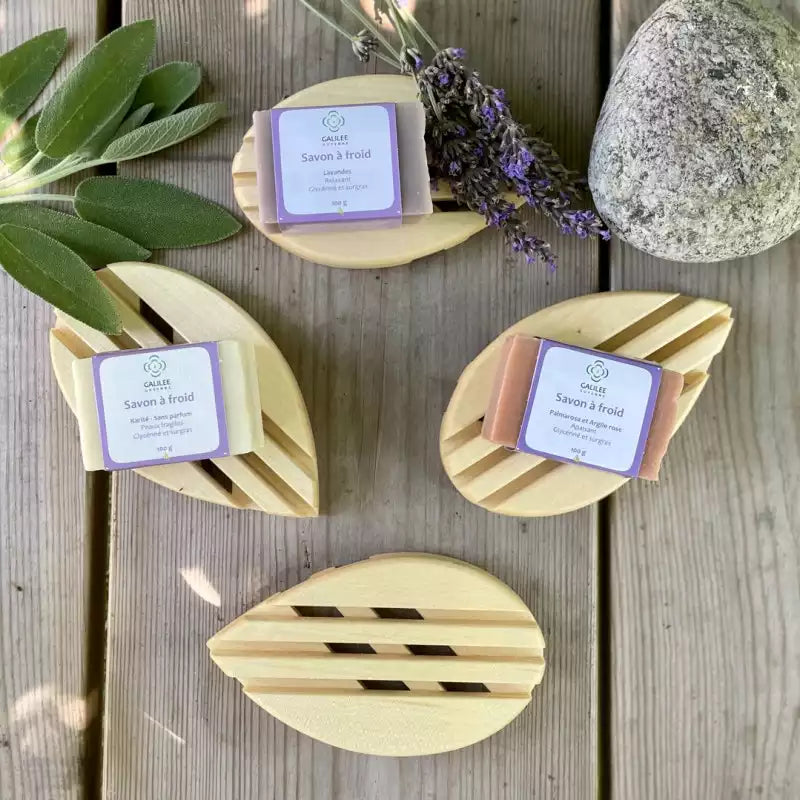 porte-savon artisanal en bois d'érable, fabrication francaise, galilee guyenne